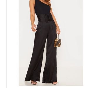 Wide Leg Satin BLK Pants Size 6